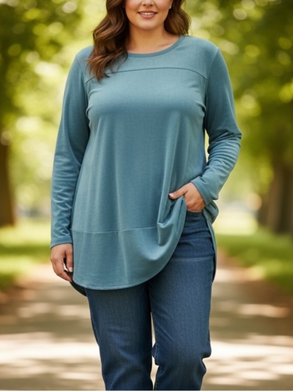 Terra & Sky Teal Straight-Leg Women's Jeans